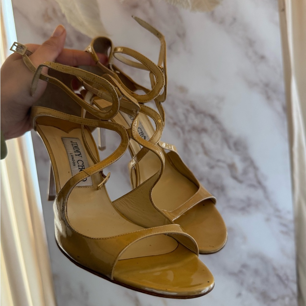 Jimmy Choo Yellow Strappy Heels